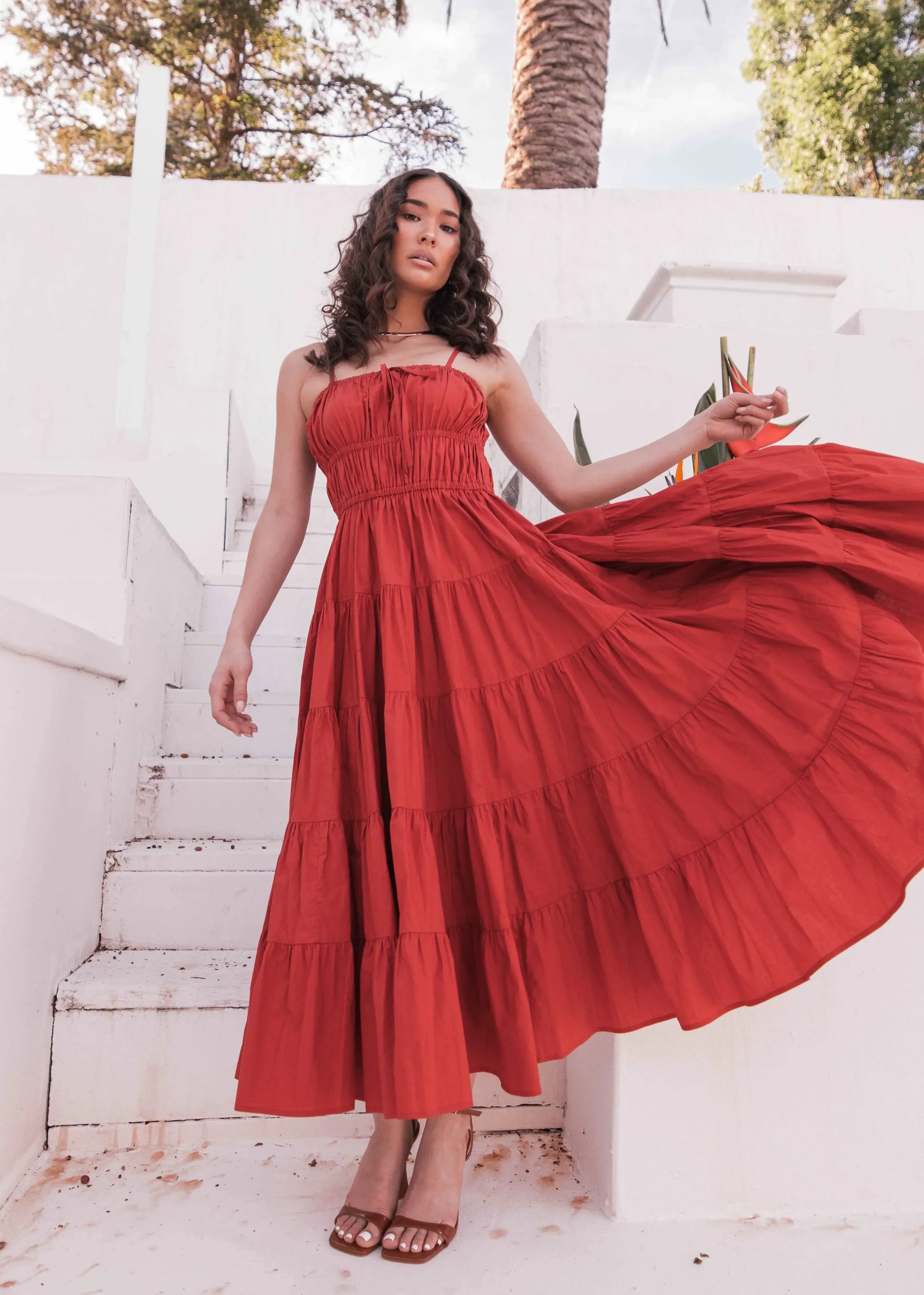 Birdie Dress Red